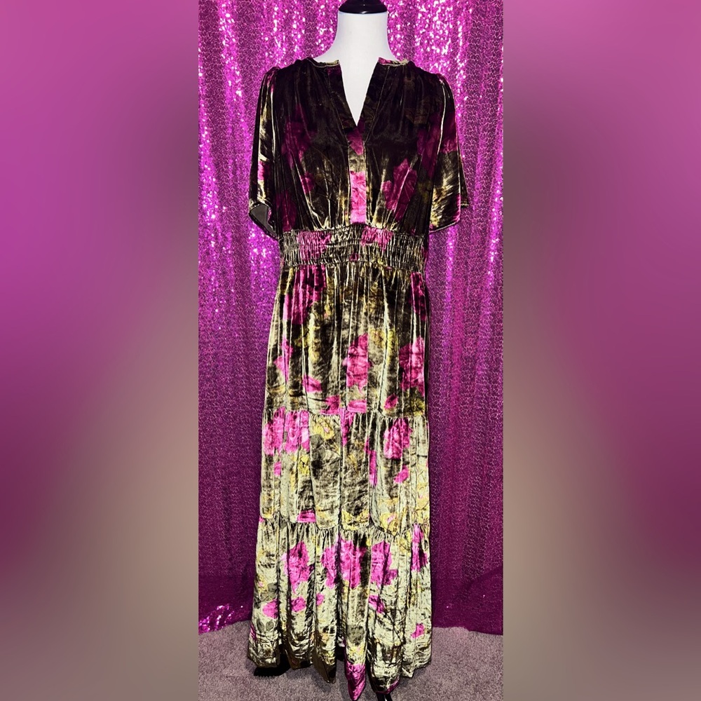 Anthropologie Velvet Somerset Dress 1X